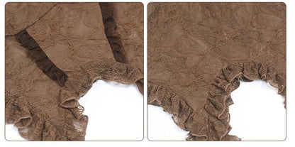 Summer Essential Lace Vintage-Inspired Spaghetti Strap Brown Top for Women