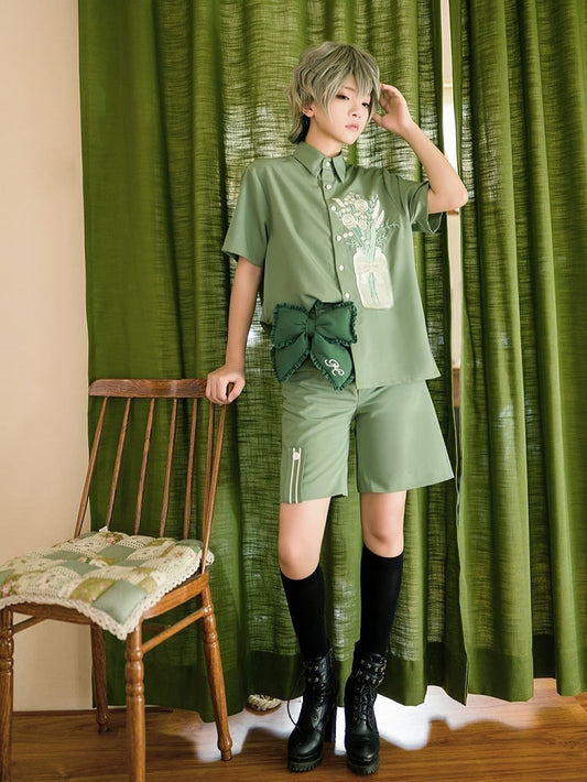 Season of Blossoms Ouji Lolita Padded Bowknot Waistbelt