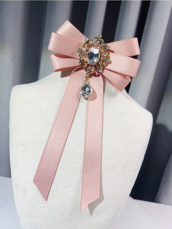 Pink/Blue/Green Rhinestone Decorated Bow Tie