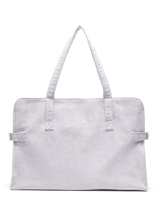 Minimalist Grey One-Shoulder Tote Bag With Zipper Closure