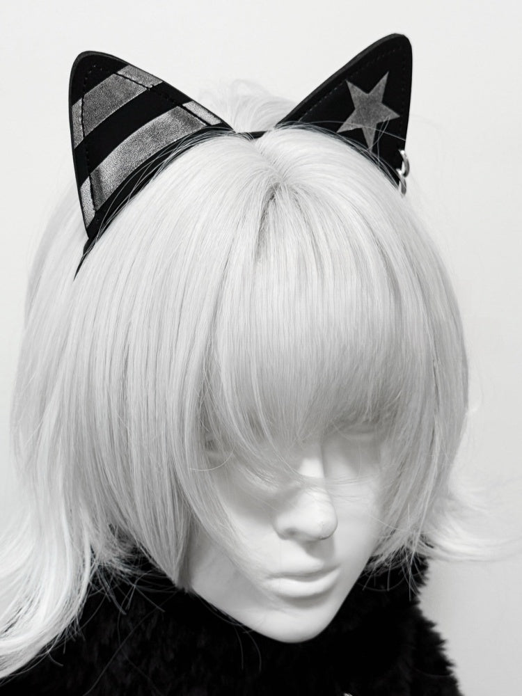 Black Punk Cat Ears Design KC