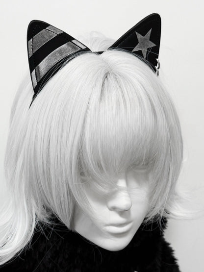 Black Punk Cat Ears Design KC