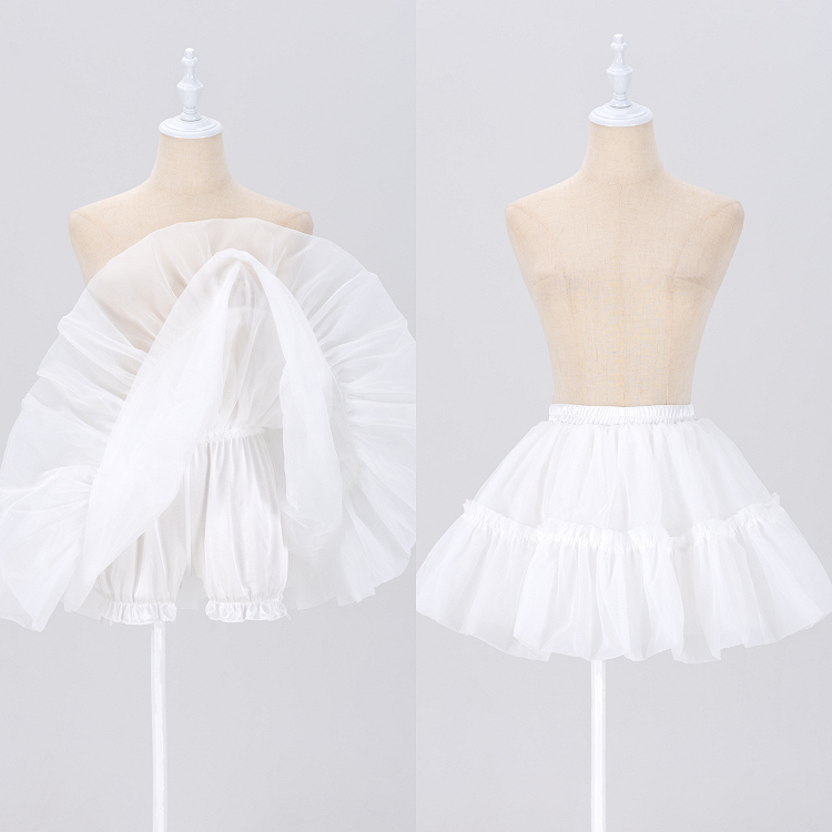 White 37cm Puffy Petticoat with Bloomers Lining