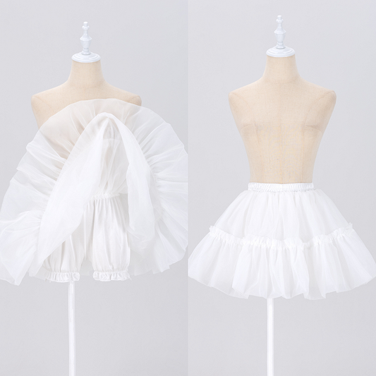 White 37cm Puffy Petticoat with Bloomers Lining