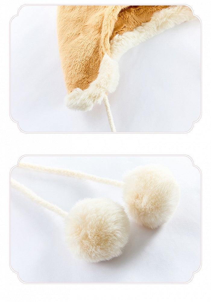 Yellow Winter Cute Pompoms Plush Hat