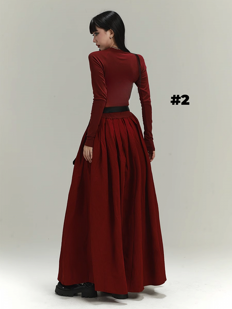 Gothic Wine Red Cross Print Backless/Covered-Back Slim-fitting Dress