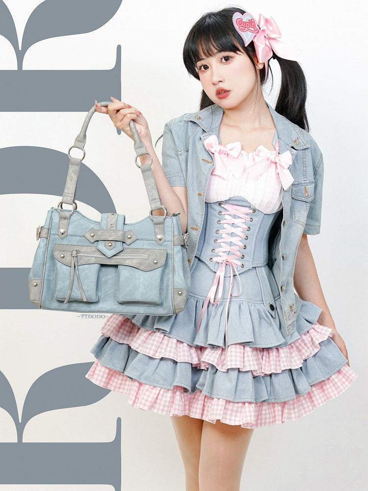 Cyan Motorcycle Ita Shoulder Bag