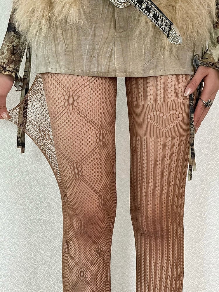 5 Color Options Y2K Asymmetrical Design Tights