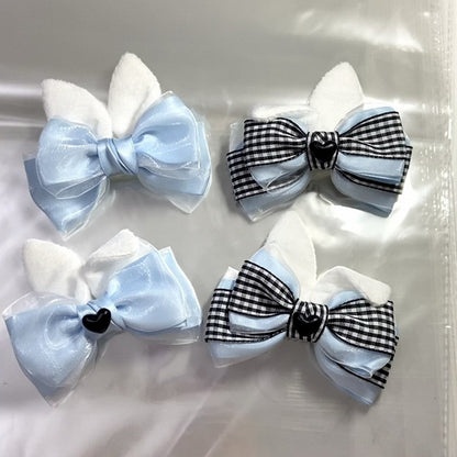 Clearance-Option #3 Alice Blue Plush Bunny Ear Design Hairclip