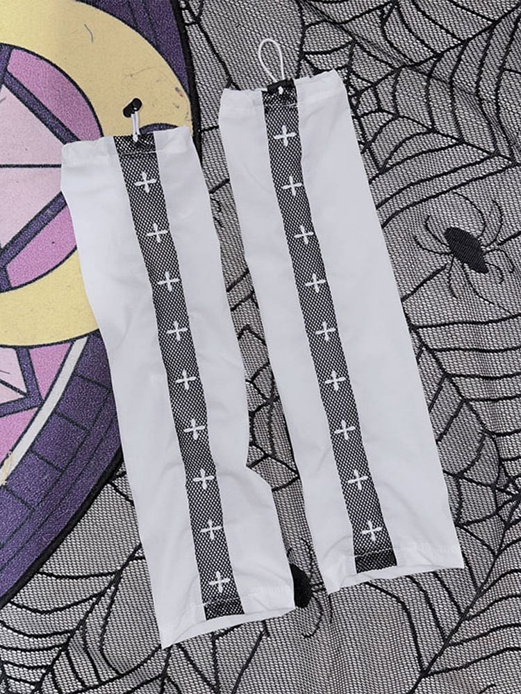 Gothic Crosses White Sleeves