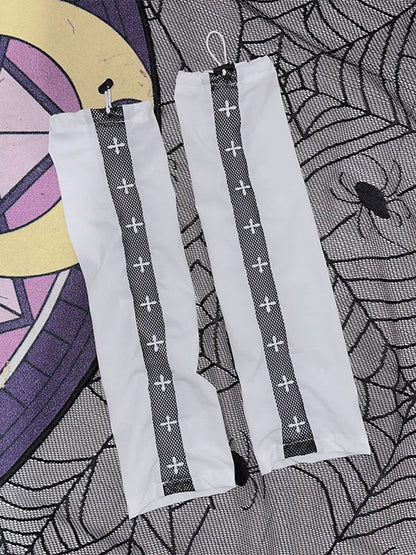 Gothic Crosses White Sleeves