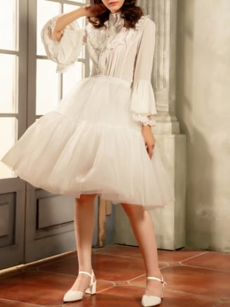 White 60cm Three Layers A-line Petticoat
