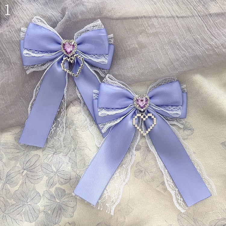 15 Options Heart Decorated Bowknot Brooches