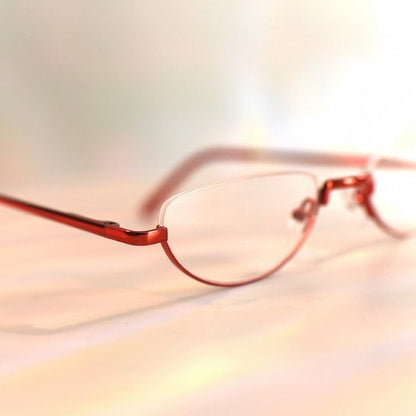 Wine Red Cyberpunk Semi-rimless Glasses