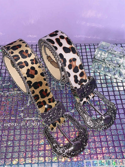 Y2K Punk Leopard Waist Belt 2 Options