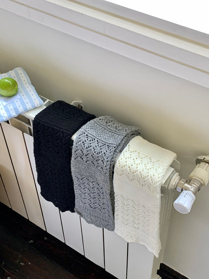 Gray/White/Black Hollow-out Knitted Leg Warmers