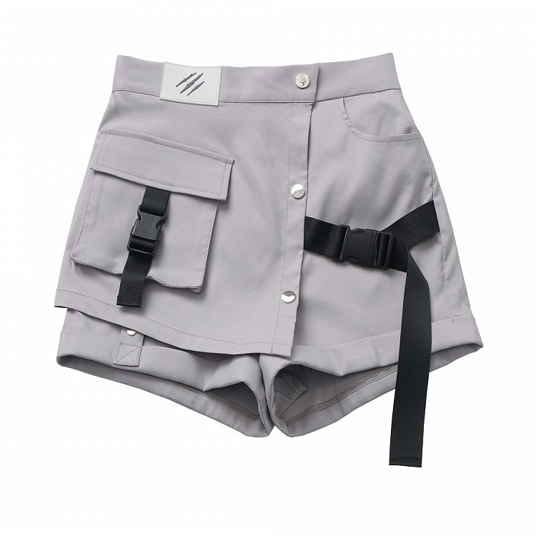 Gray Futuristic Techwear Skort