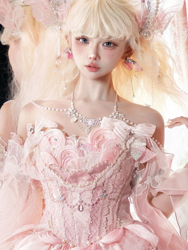 Rhinestone Details Beaded Shoulder Chain