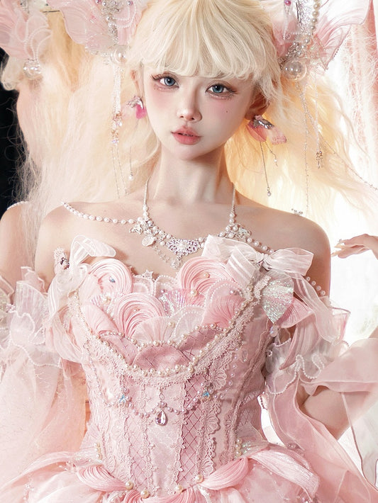 Rhinestone Details Beaded Shoulder Chain