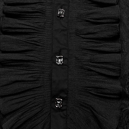 Black Goth Men's Floral Shirt