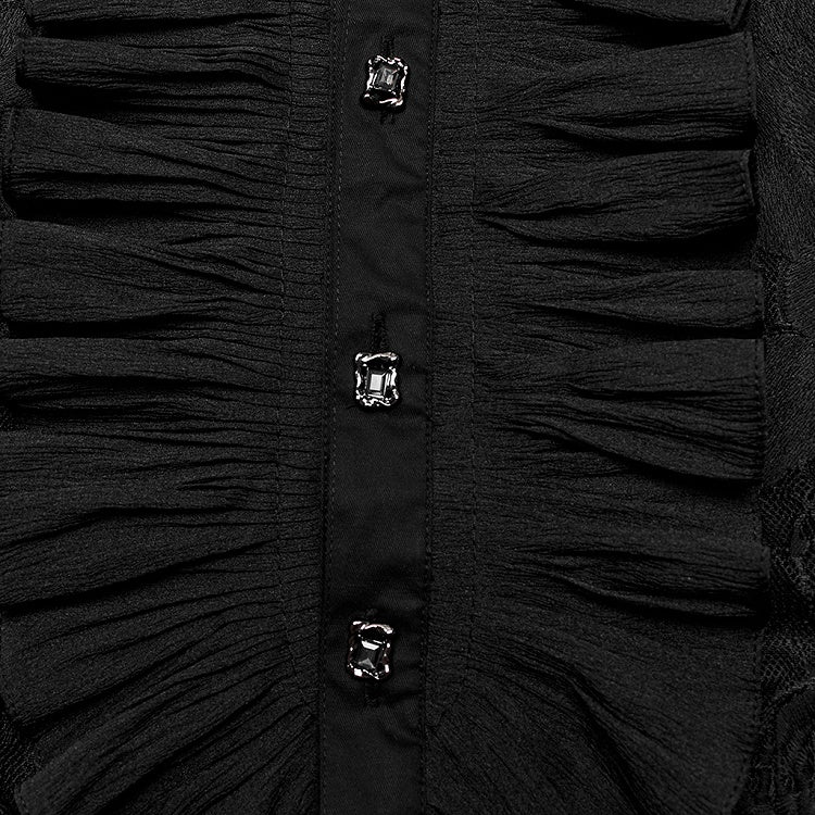 Black Goth Men's Floral Shirt