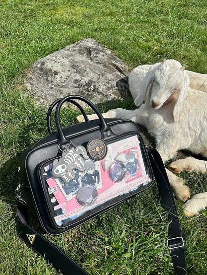 Kitty Decorated Large Capacity Crossbody Ita Bag White/Silver/Brown/Black/Blue/Yellow