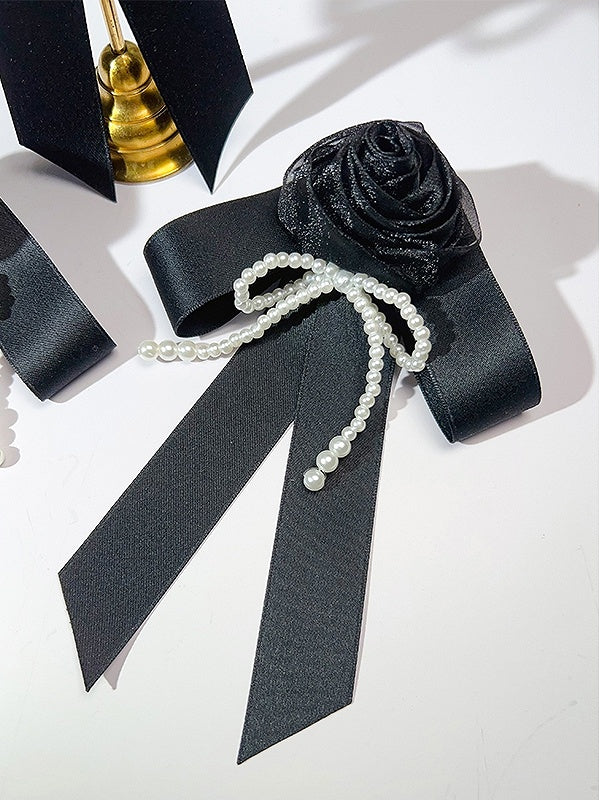 Purple/Pink/Black Rosette Design Brooch