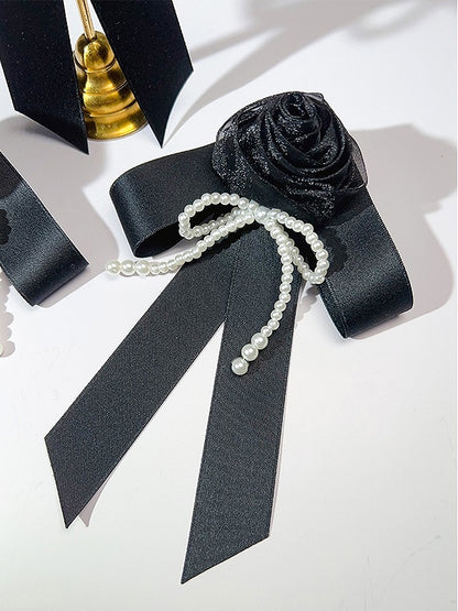 Purple/Pink/Black Rosette Design Brooch