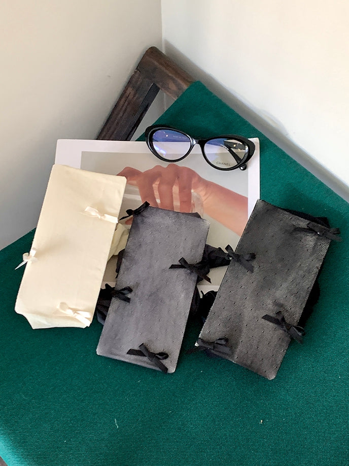 Black/Gray/White Bowknot Details Tights