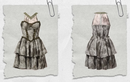 Halter Neck Light Green Basque Waist Forest Fairy Tie-dyed Dress