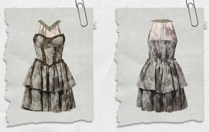 Halter Neck Light Green Basque Waist Forest Fairy Tie-dyed Dress