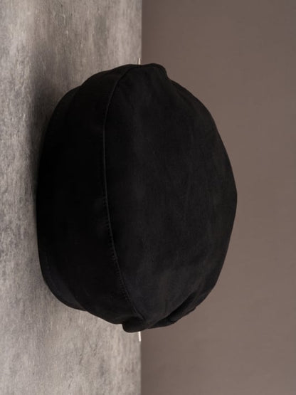 Black Gothic Skeleton Decorated Buckle Design Beret Hat