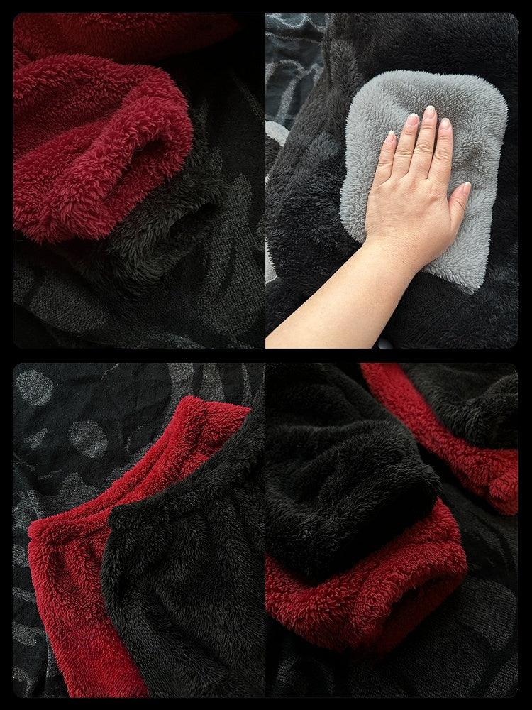 Red Devil Gothic Winter Plush Pajama Set Nightgown with Pants