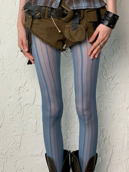 6 Color Options Y2K Striped Pattern Tights