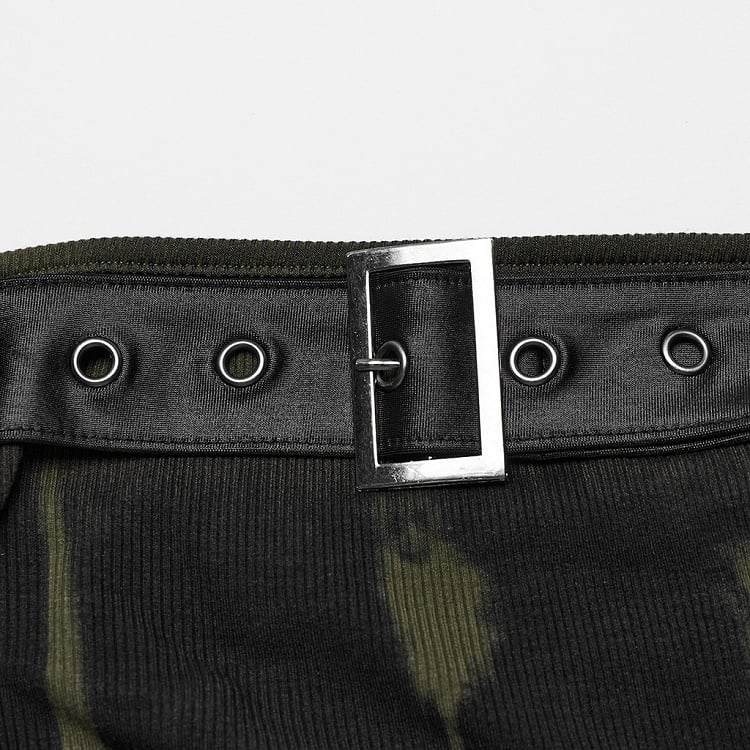 Black and Green Sexy Printed Tube Top