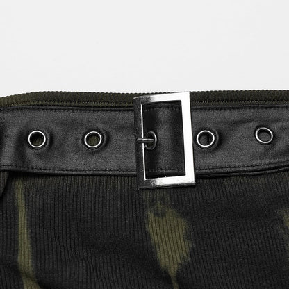 Black and Green Sexy Printed Tube Top