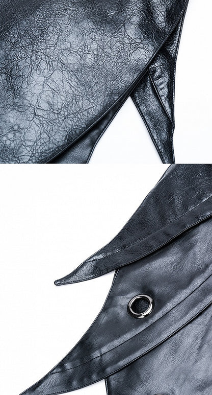 Black Punk Armor Design Large Capacity PU Crossbody