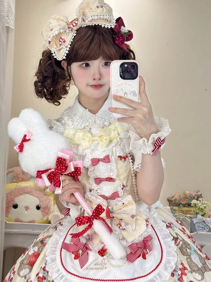 Butterfly Appliques Embellished Peter Pan Collar White Lolita Blouse