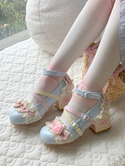 Sea Salt Strawberry Cake Blue Sweet Lolita Mary Jane Shoes