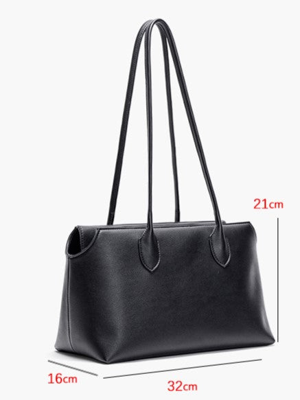 Black Minimalist Soft-Sided One-Shoulder Tote Bag - Spacious And Stylish