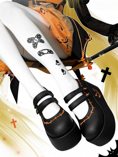 Black Pumpkin Witch Halloween Gothic Platforms