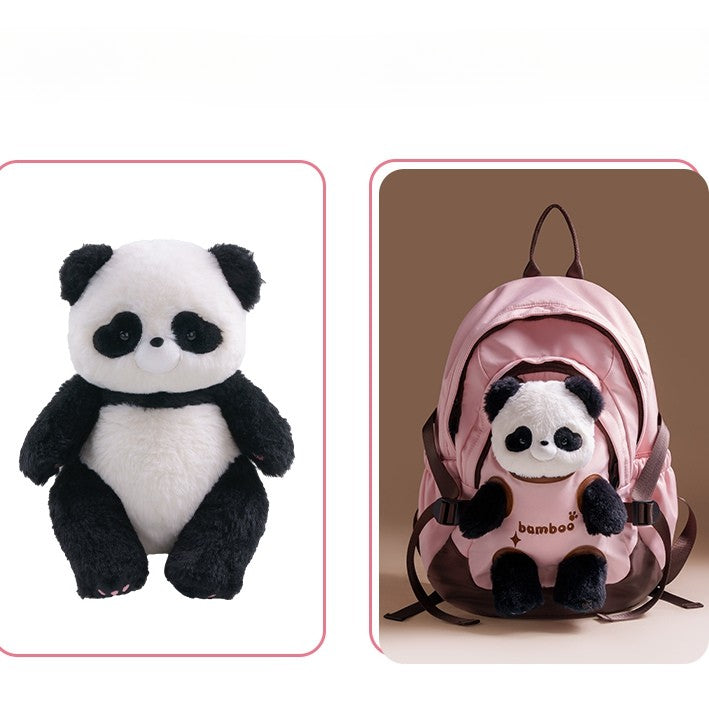 Pink&Brown Cut-out Design Backpack With 5 Options Detachable Plushie