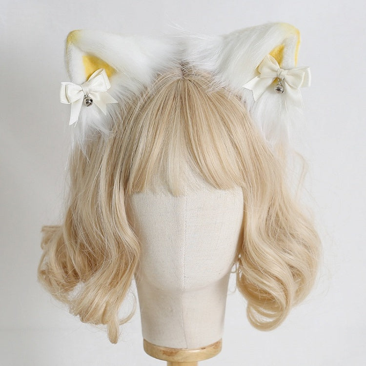 7 Colors Faux Fur Kitty Ear KC with Detachable Bell-Decorated Bows