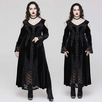 Plus Size Goth Black Lace Dress
