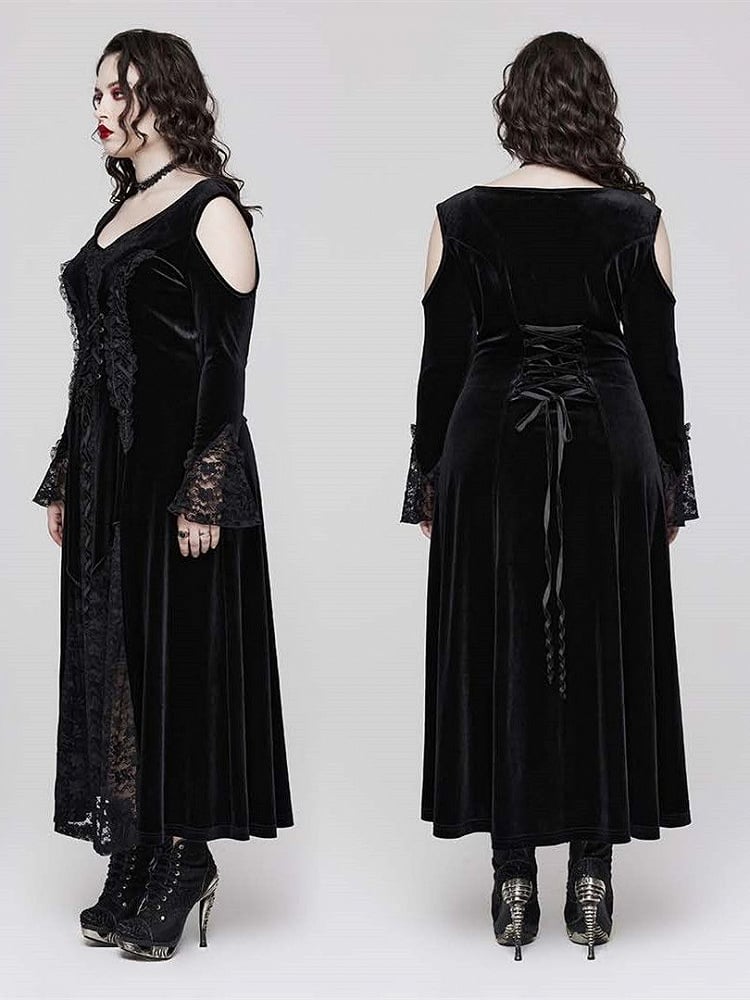 Plus Size Goth Black Lace Dress