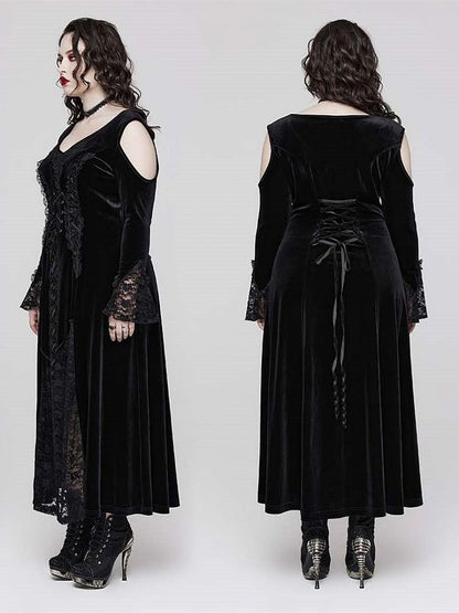 Plus Size Goth Black Lace Dress