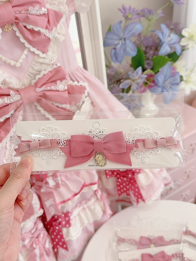 Pink Bowknot Details Choker