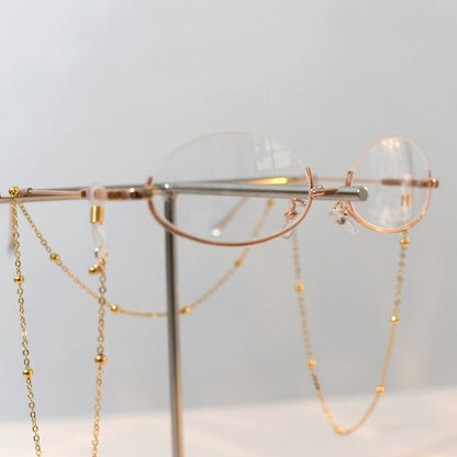 Gold Cyberpunk Semi-rimless Glasses + Chain Accessory