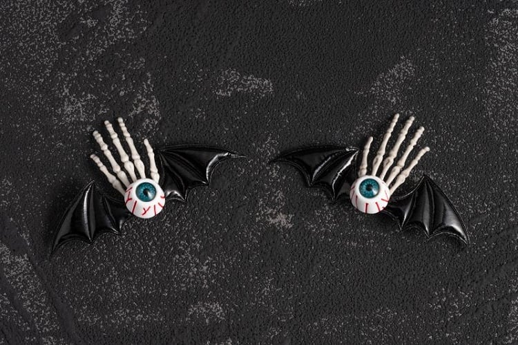 Eyeball Skeleton Hand Bat Wings Hairclips