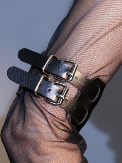 Black Cyberpunk Buckle Arm Cuff